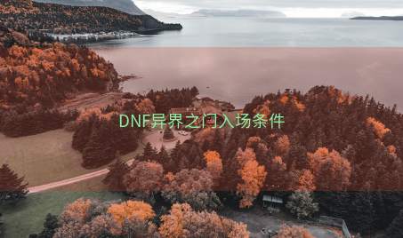 DNF异界之门入场条件